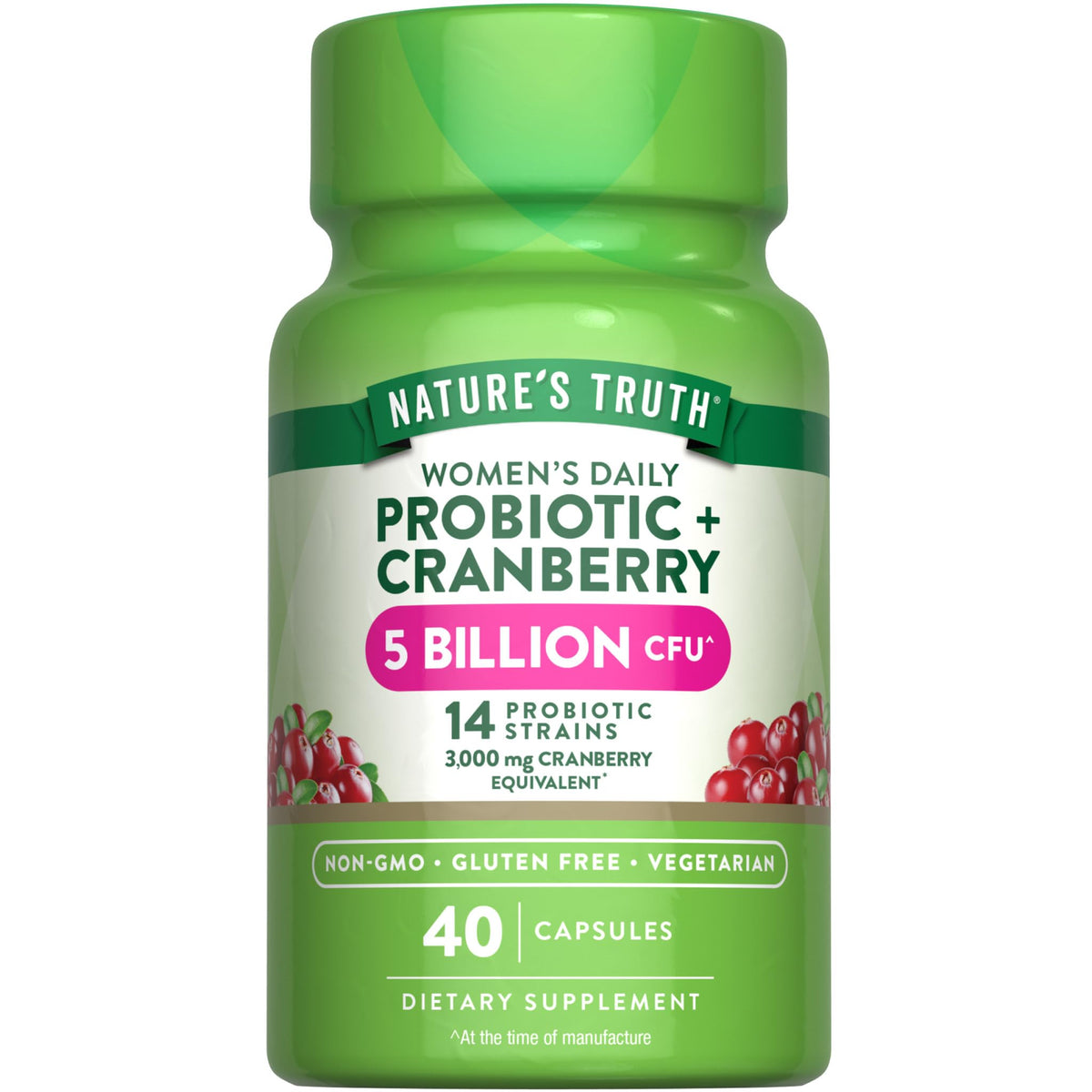 Nature's Truth Probiotics for Women bottle front promotes daily wellness.