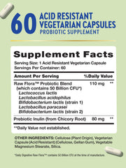 Nature's Truth Raw Flora capsules close-up showing vegetarian formula for gut support