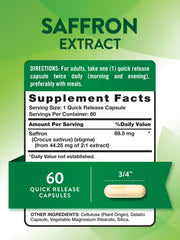 Nature's Truth saffron extract bottle on shelf for travel-ready convenience
