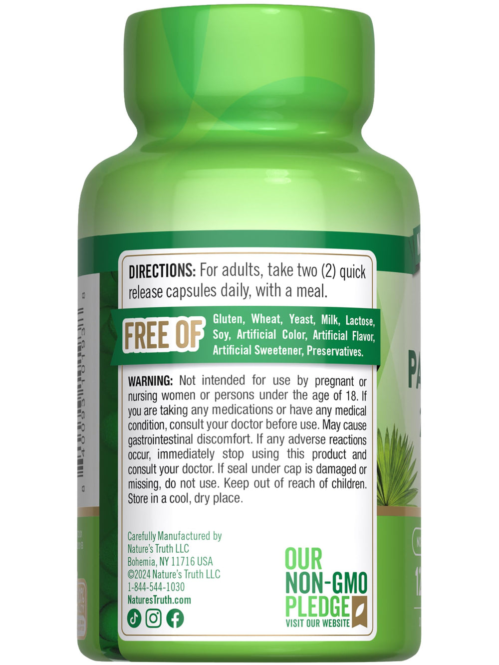 Nature's Truth Saw Palmetto Extract value-pack bottle for longer use