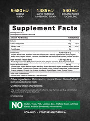 Nature's Truth Super Greens scoop image suggests easy mixing for daily greens.