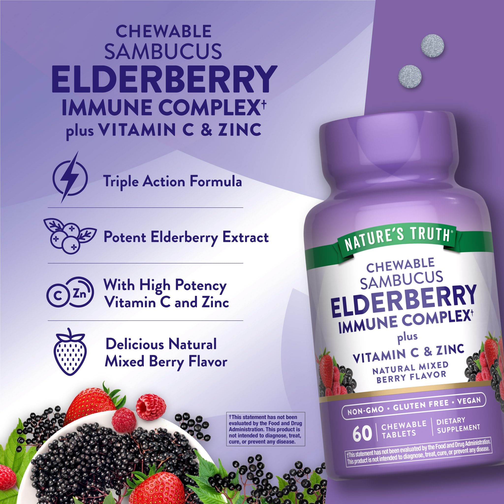 Nature's Truth traditional elderberry herb notes in a familiar wellness ritual.