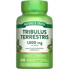 Nature's Truth Tribulus Terrestris capsules 1000mg for easy daily supplementation.