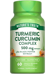 Nature's Truth turmeric curcumin bottle front label for daily wellness