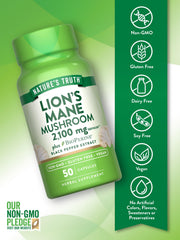 Vegan capsules packaging for Nature's Truth Lions Mane supplement