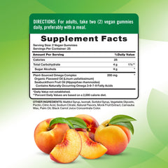 Nature's Truth vegan omega gummies peach flavor serving for easy daily use