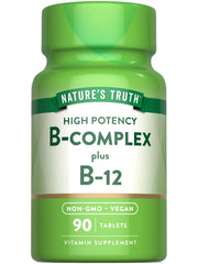 Nature's Truth Vitamin B Complex bottle showing high potency daily support.