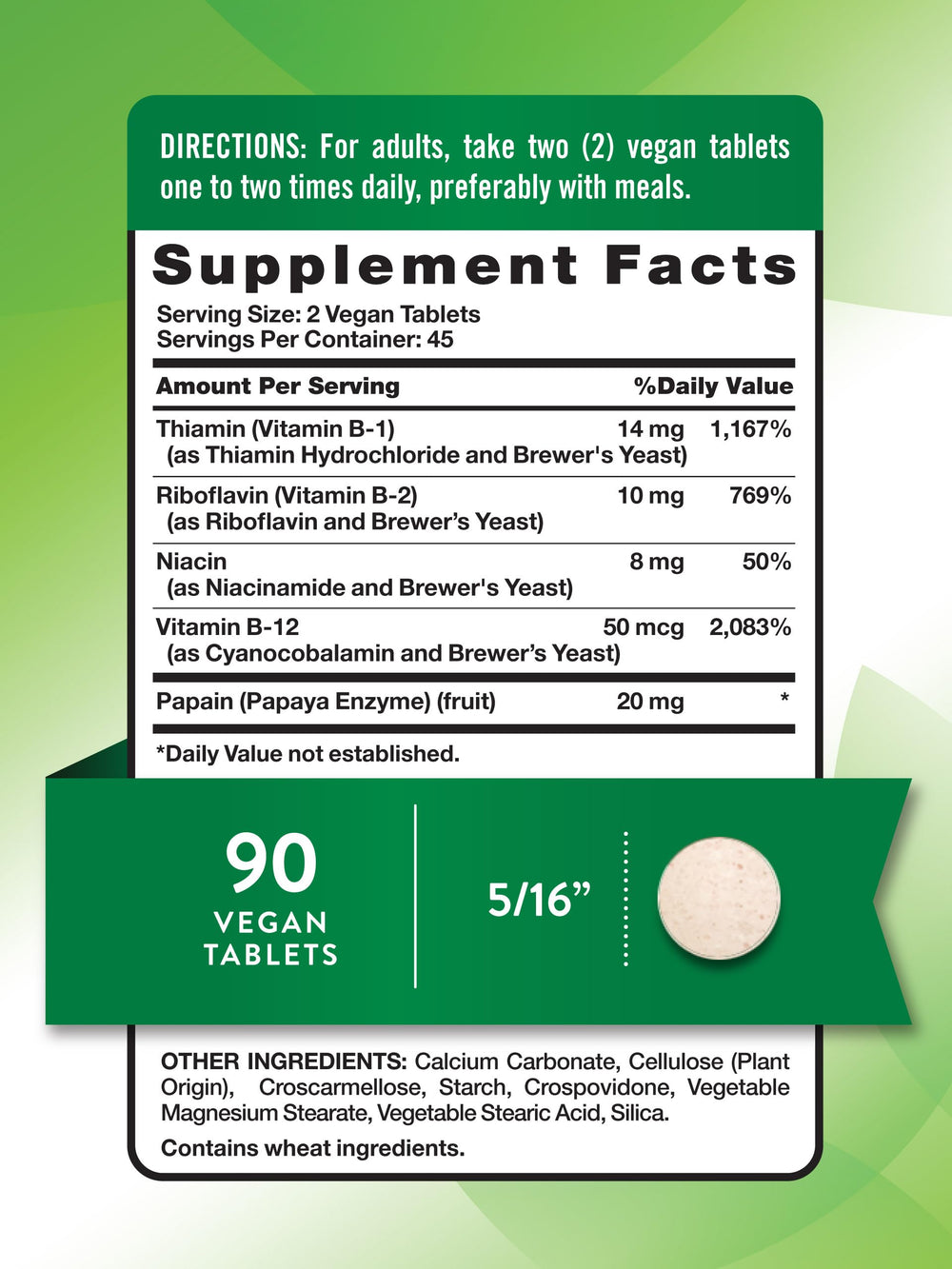 Nature's Truth B Complex tablets close-up shows vegan, non-GMO formula.