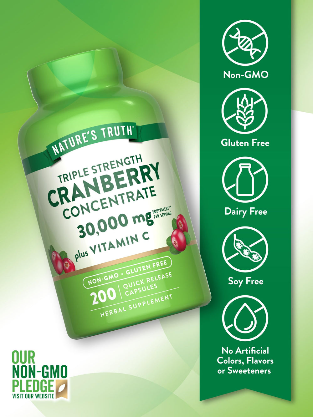 Nature's Truth Vitamin C enriched formula close-up highlighting potency