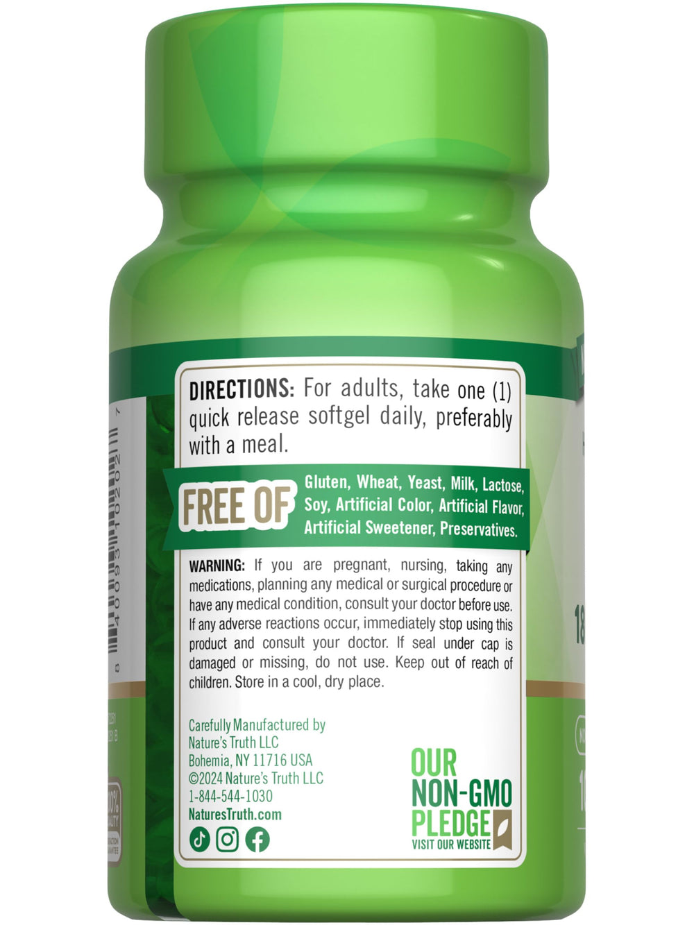 Nature's Truth Vitamin E softgels packaging on countertop signals trusted wellness