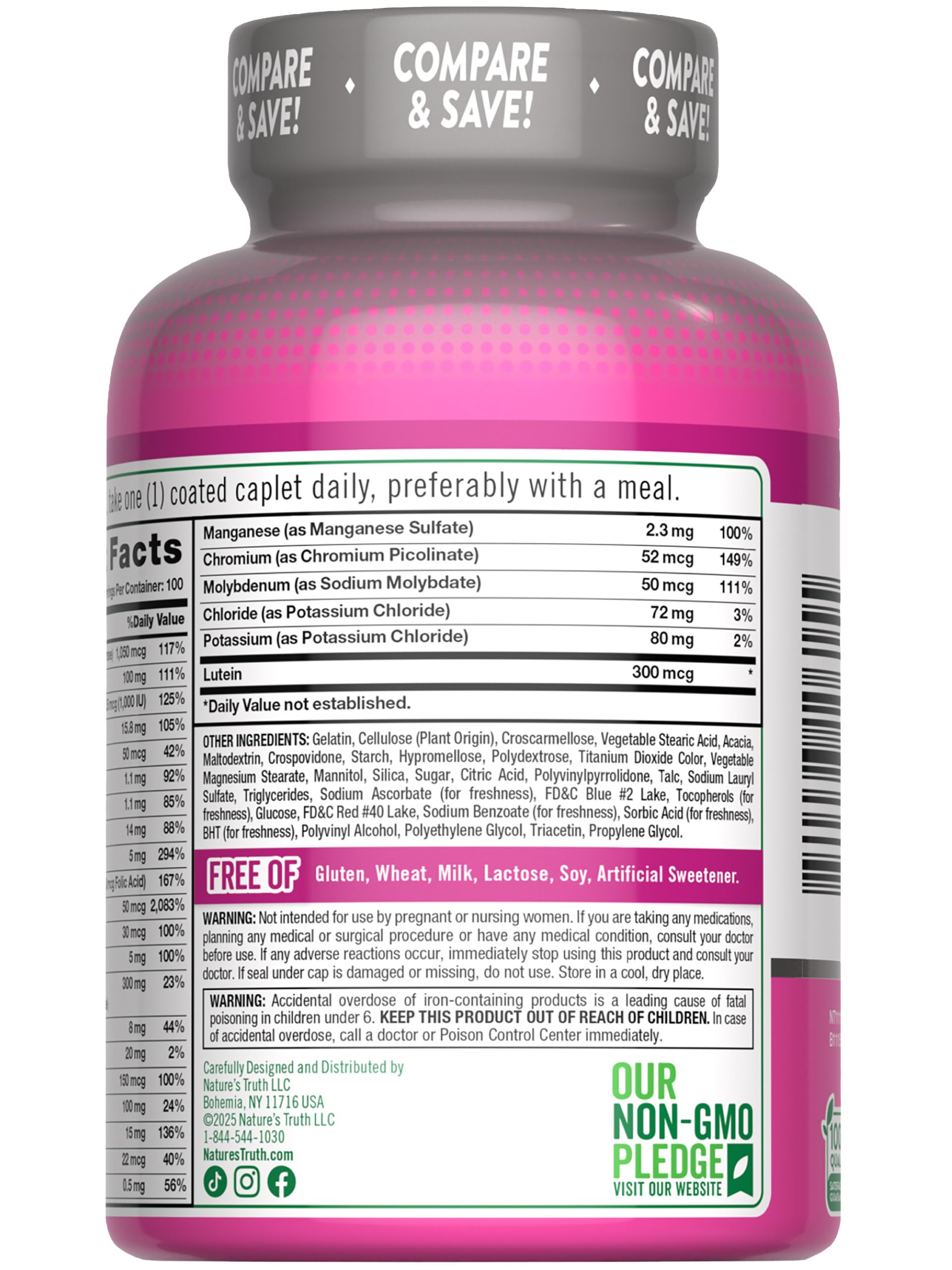 Nature's Truth packaging and seal indicating quality and freshness