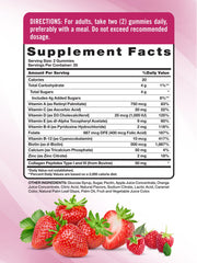 Closeup of gummies highlights mixed berry flavor and soft texture