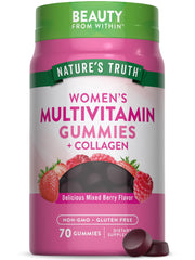 Nature's Truth gummies bottle view with collagen and biotin
