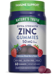 Nature's Truth Zinc Gummies berry bottle shows a convenient daily supplement.