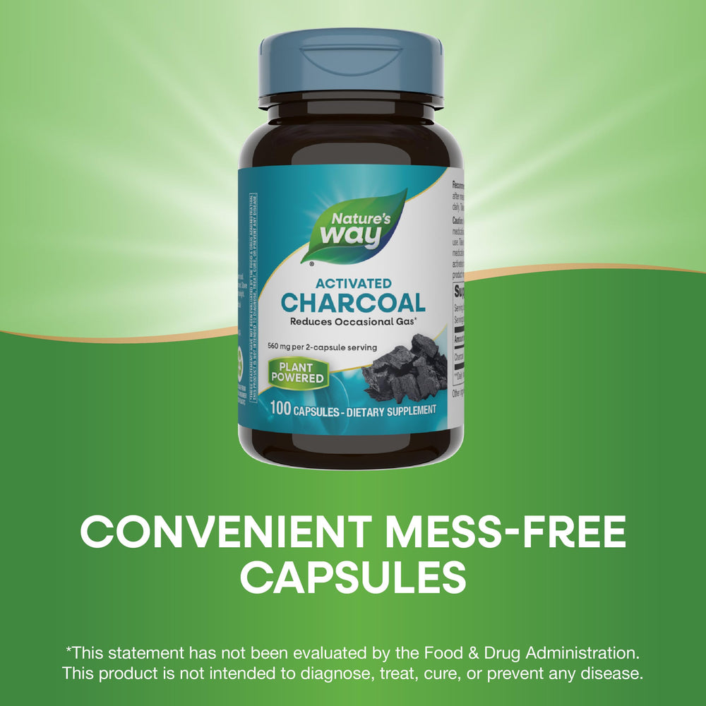 Gluten-free claim visible on Nature's Way Activated Charcoal label