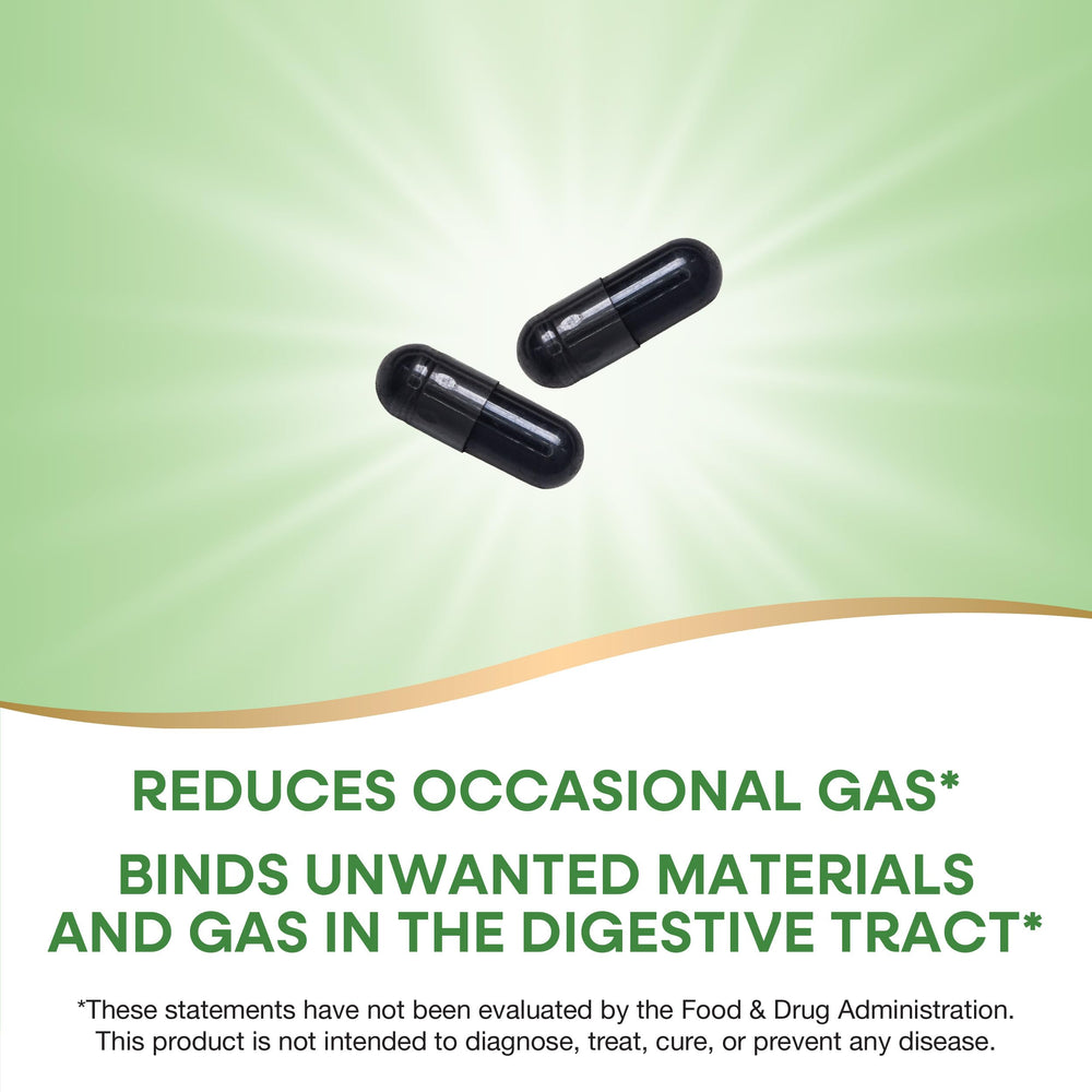 Two capsules serving for meals with Nature's Way Charcoal