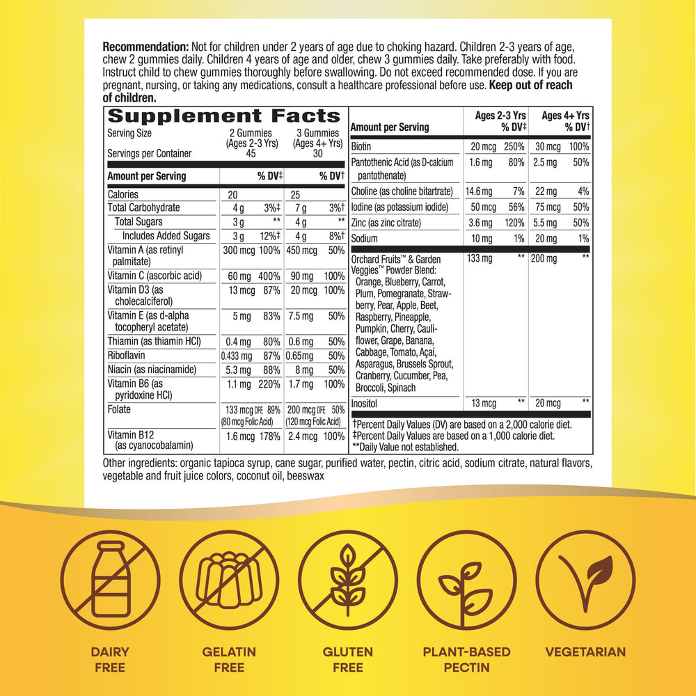 Nature's Way Alive! Niños niño tomando una gomita para consumo diario