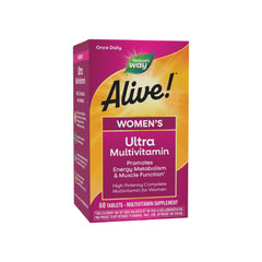 Nature's Way Alive! Women multivitamin bottle front highlights high potency formula.