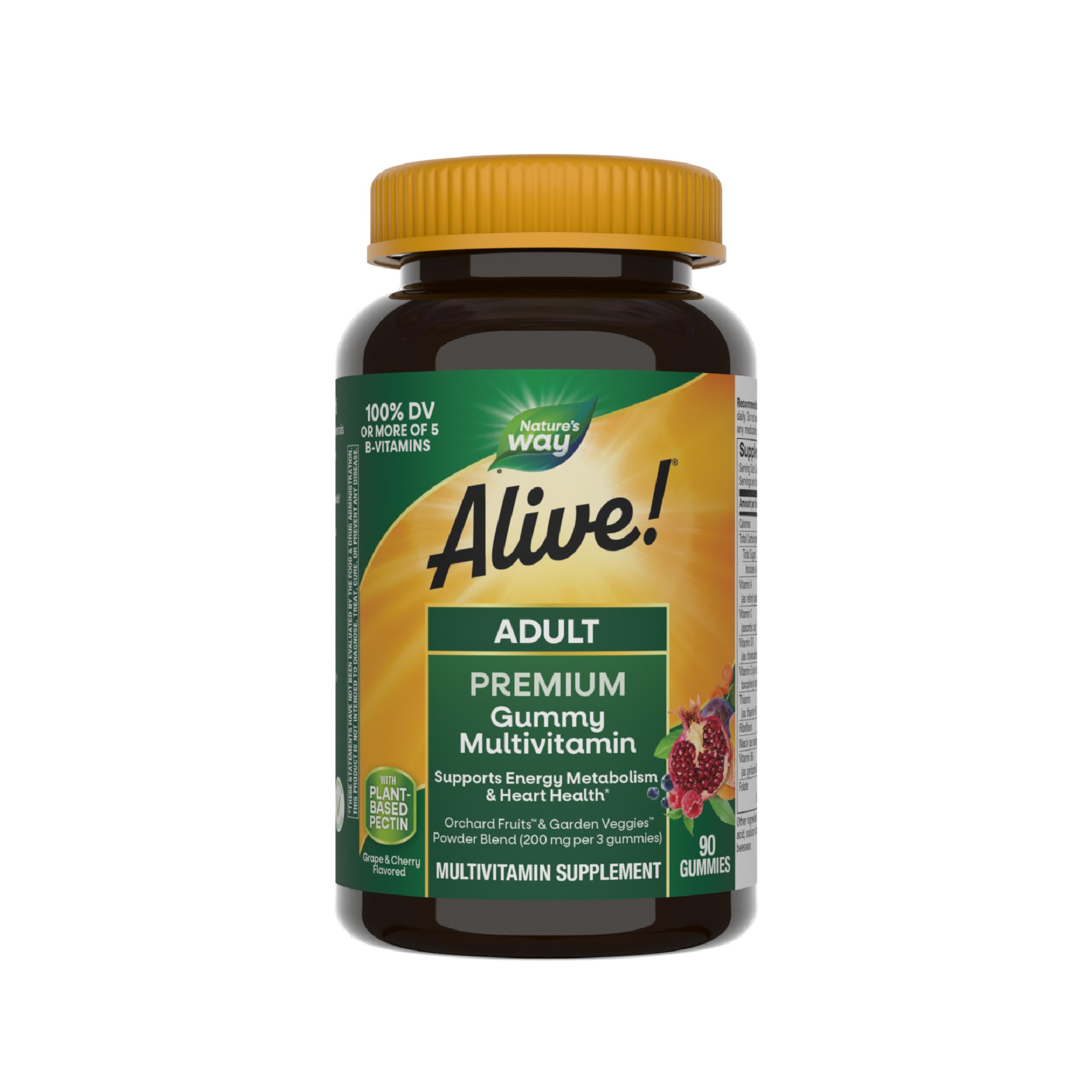 Nature's Way Alive gummy bottle front view highlighting energy support for daily vitality