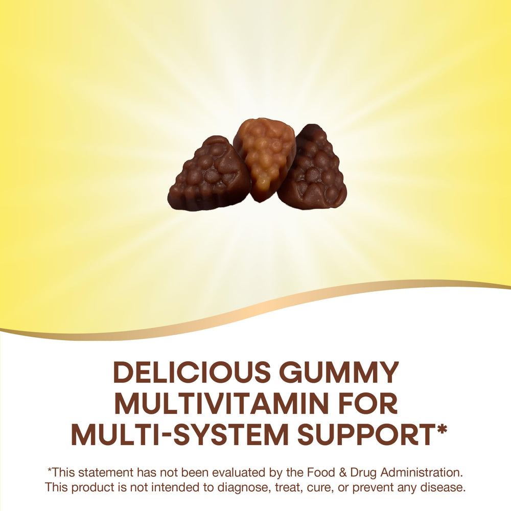Two Nature's Way Alive gummy bottles signaling vegetarian, gluten-free multivitamin option