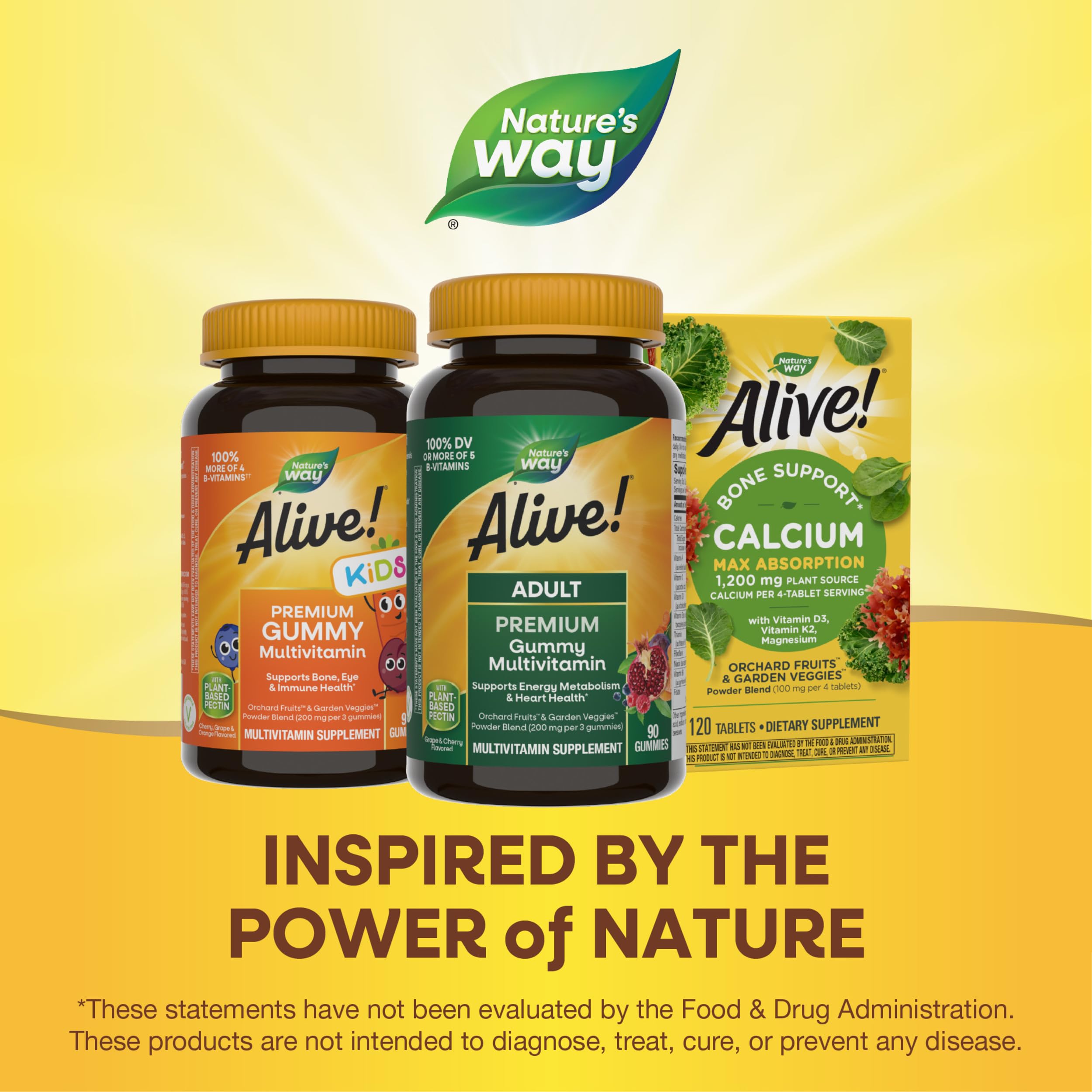 Alive gummies display gluten-free plant based pectin formula for vegetarians