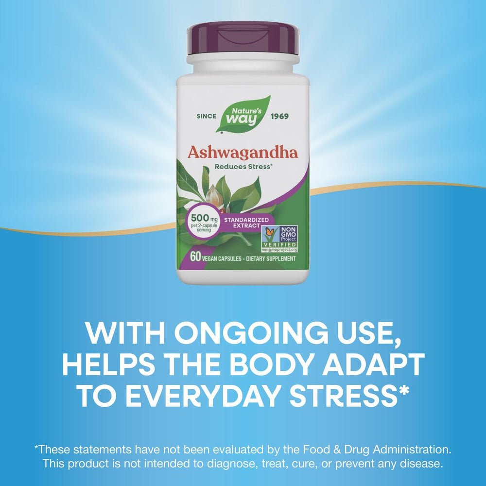 Nature's Way Ashwagandha natural ingredients list.