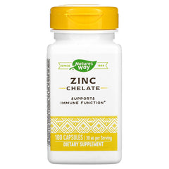 Nature's Way Askshy Zinc Chelate 30 mg bottle with capsules for daily mineral supplementation.