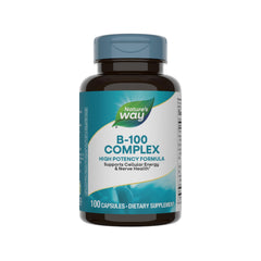 Nature's Way B-100 bottle front showing label and branding for daily energy support