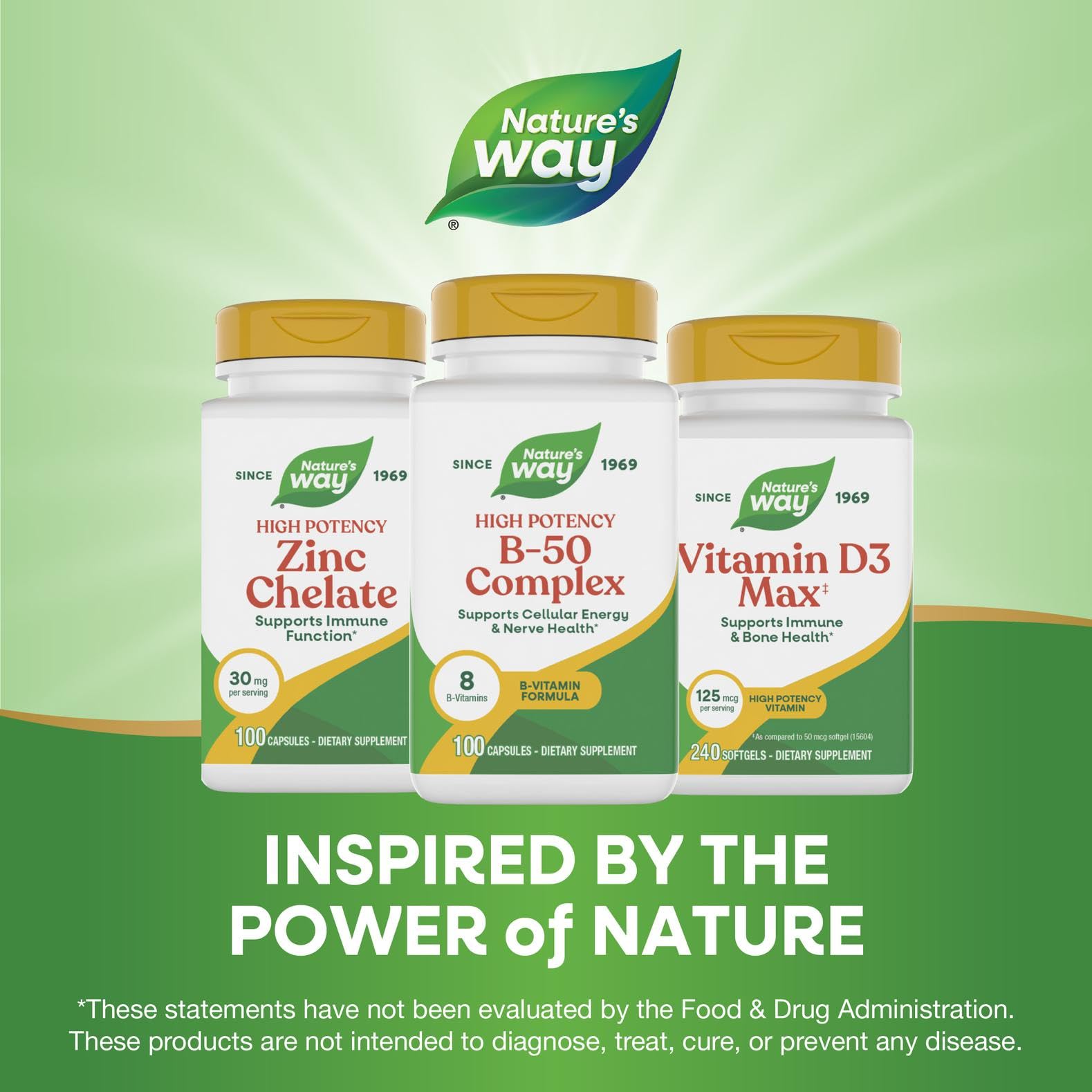 Nature's Way B-50 Complex packaging variation notice on product display
