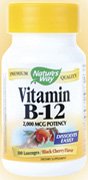 Nature's Way B-12 lozenges bottle with 2000 mcg formula for daily energy and nerve support