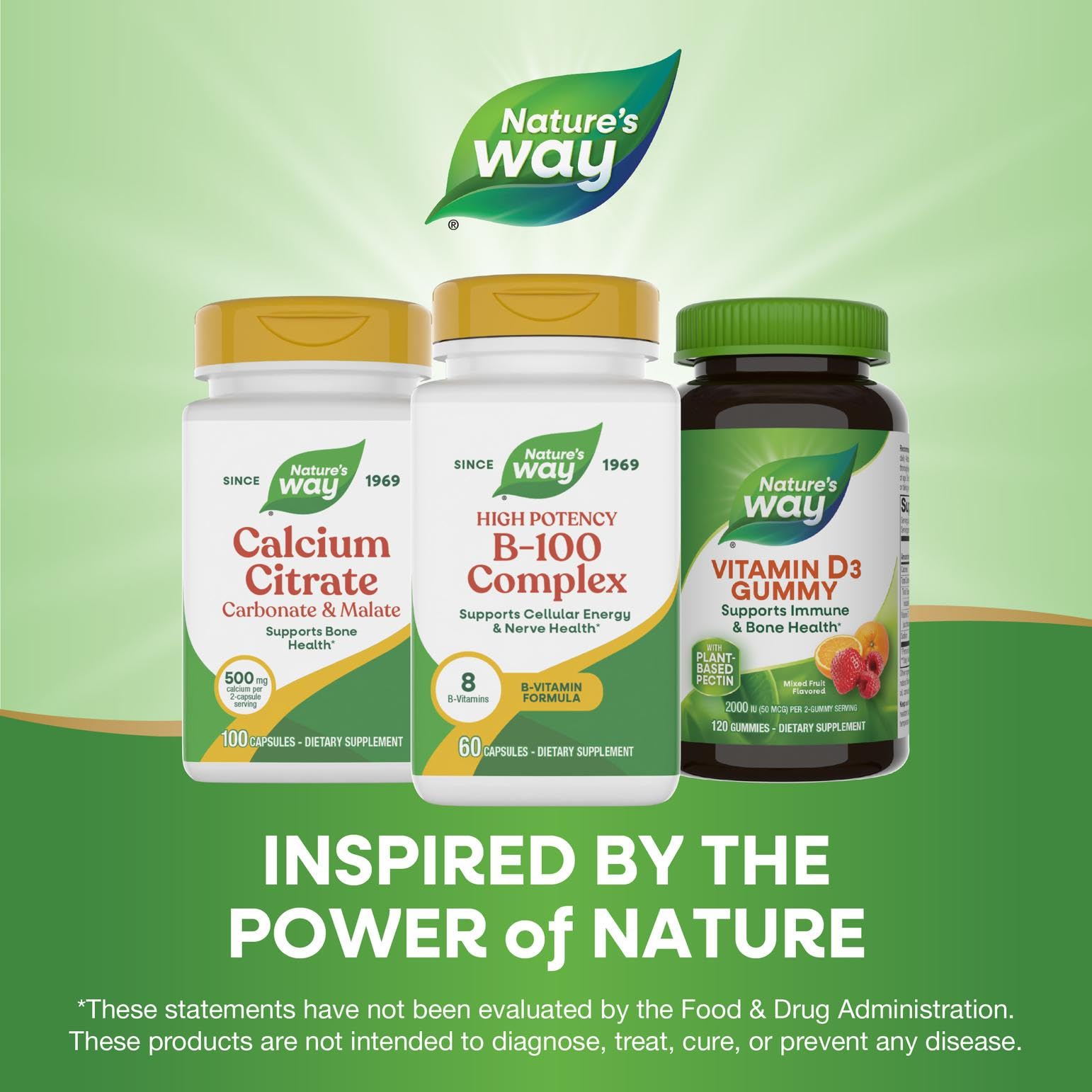Nature's Way brand logo conveys decades of trusted vitamin quality.