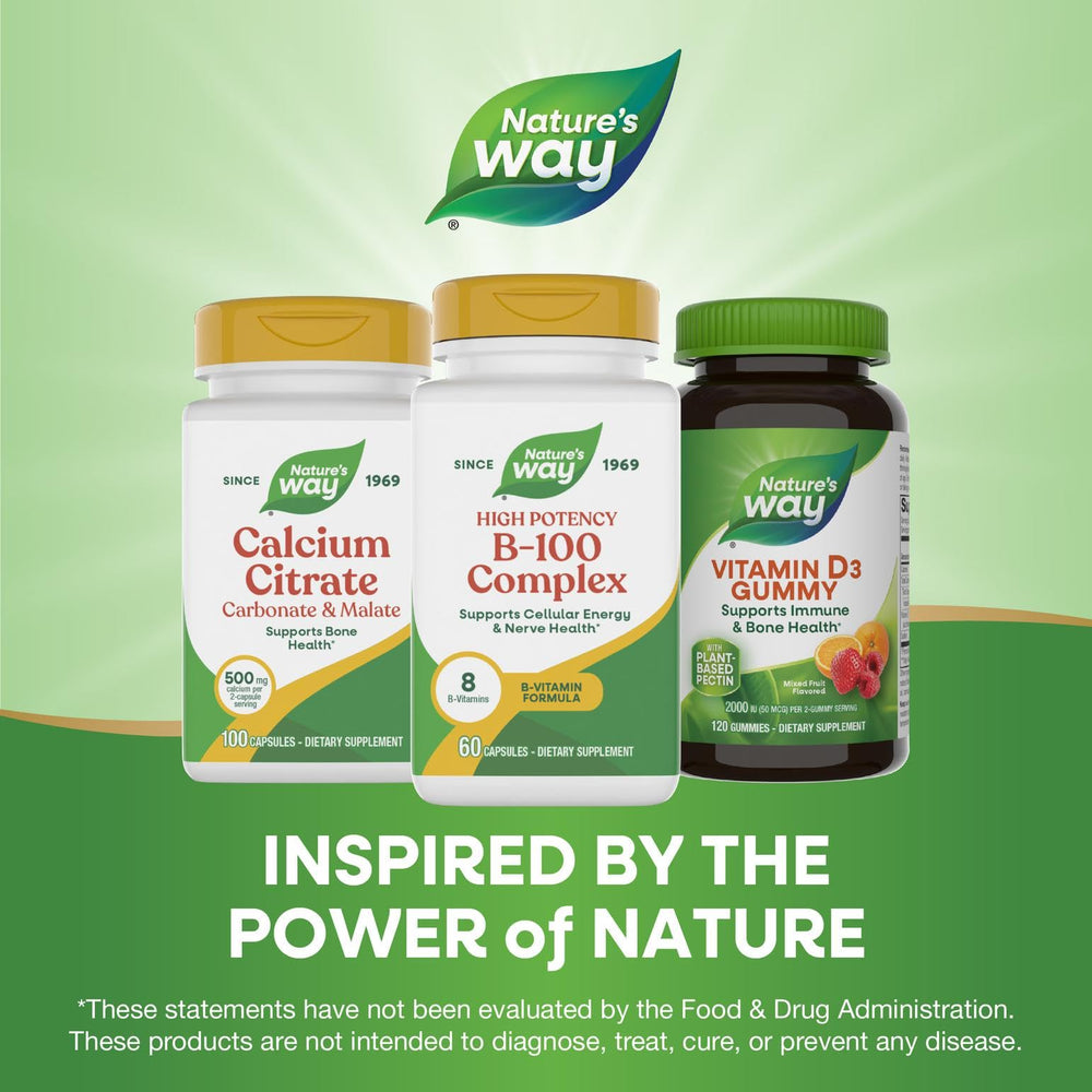 Nature's Way brand logo conveys decades of trusted vitamin quality.