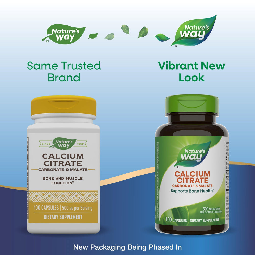 Nature's Way capsules serving image demonstrates easy daily calcium intake.