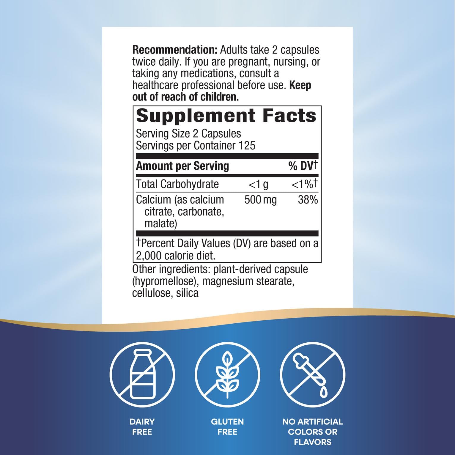 Nature's Way Calcium Citrate capsules pour demonstrates easy intake