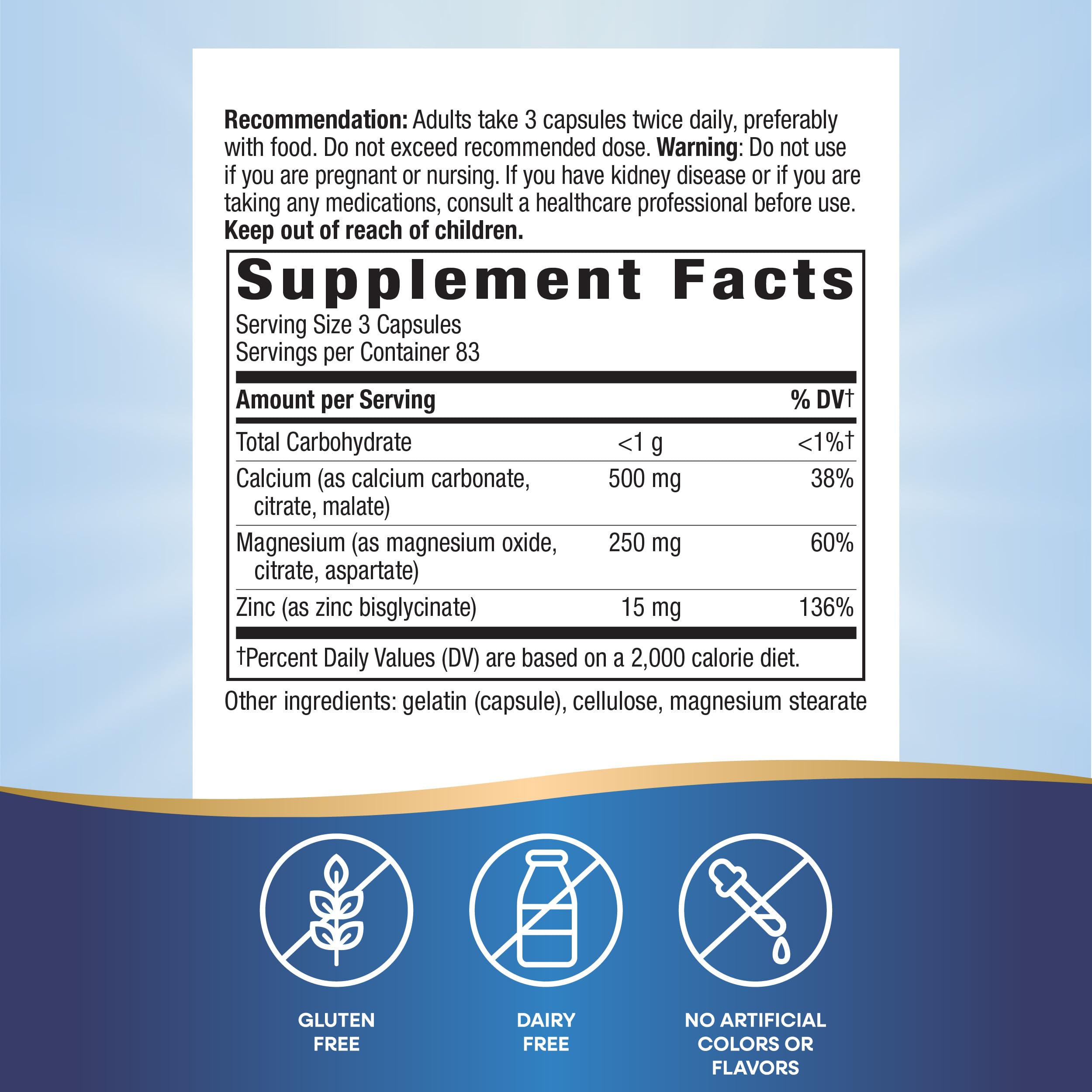 Nature's Way mineral complex with food suggests taking with meals