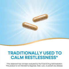 Nature's Way chamomile dosage of two capsules promotes traditional calming benefits.