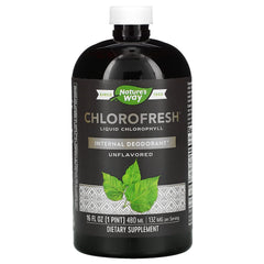 Nature's Way Chlorofresh bottle ready for daily internal deodorant use.