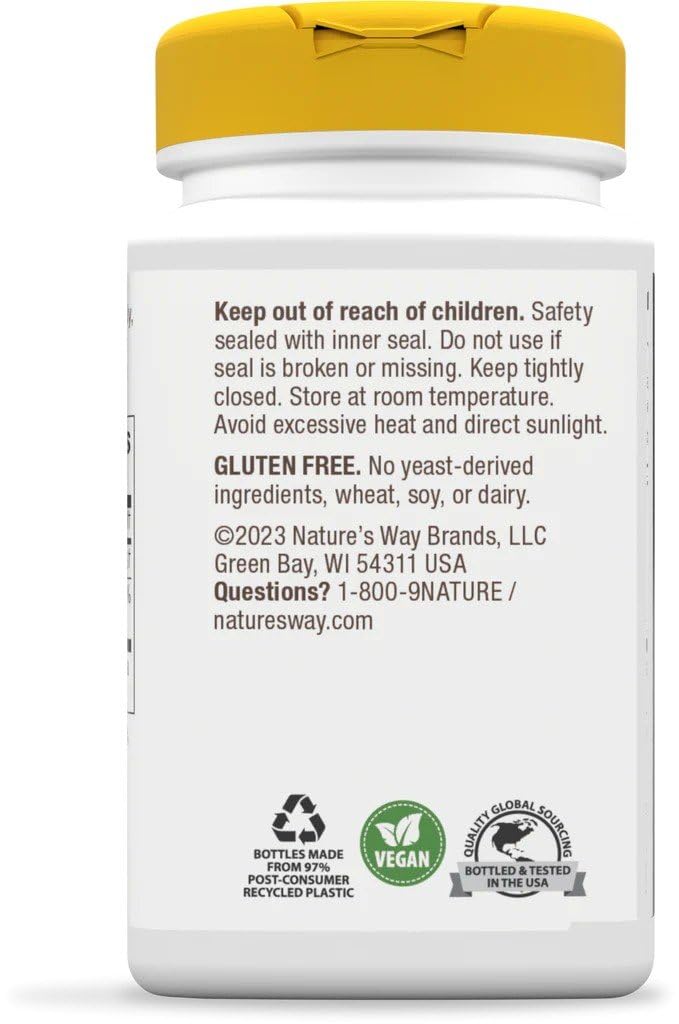 Nature's Way Choline 500 mg tablets close-up, vegetarian and gluten-free formula.