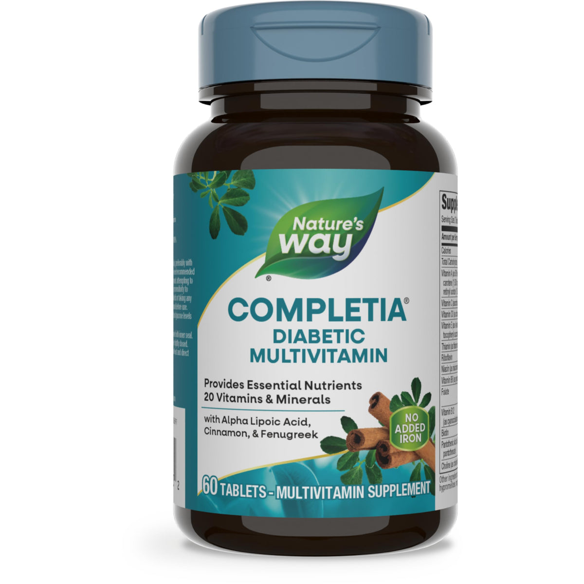 Nature's Way Completia Diabetic Multivitamin bottle front view for daily nutrition support
