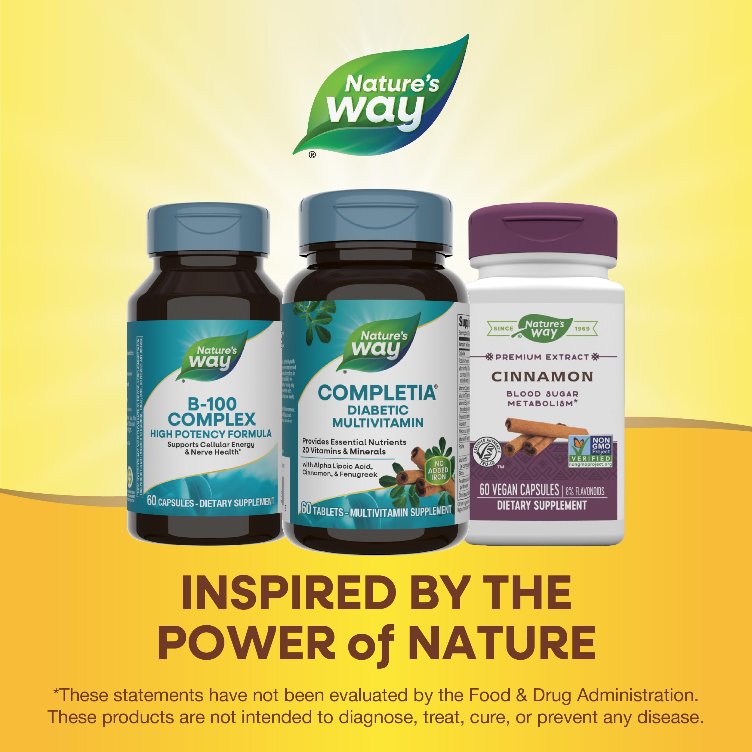 Two tablets daily dose view of Nature's Way Completia Diabetic Multivitamin