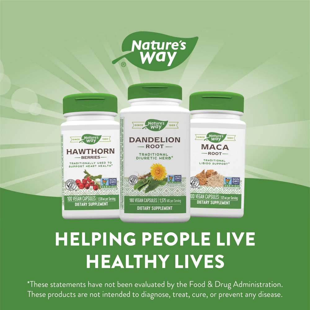 Nature's Way Dandelion Root digestive support scene; natural daily routine.