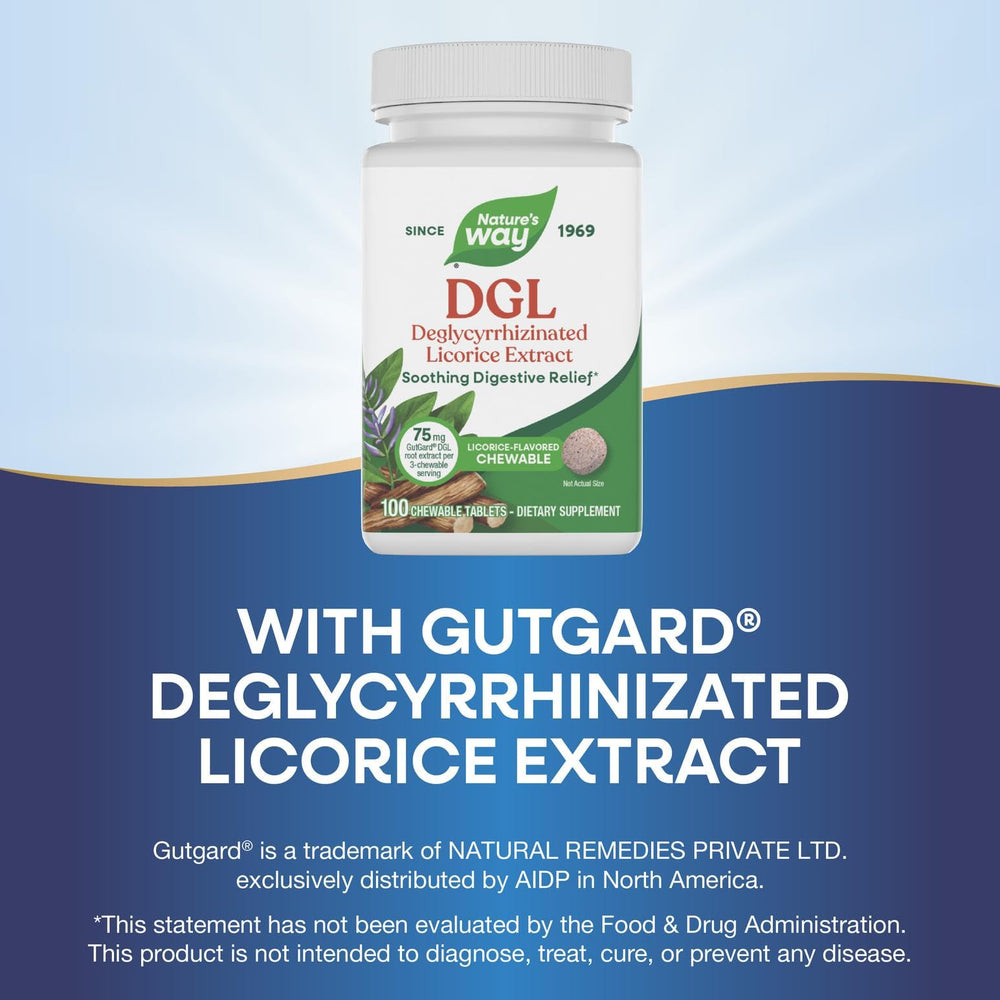 Nature's Way DGL chewables taste licorice flavor enhances daily routine