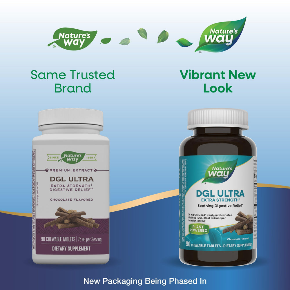 Nature's Way DGL Ultra 90 chewables for convenient daily use