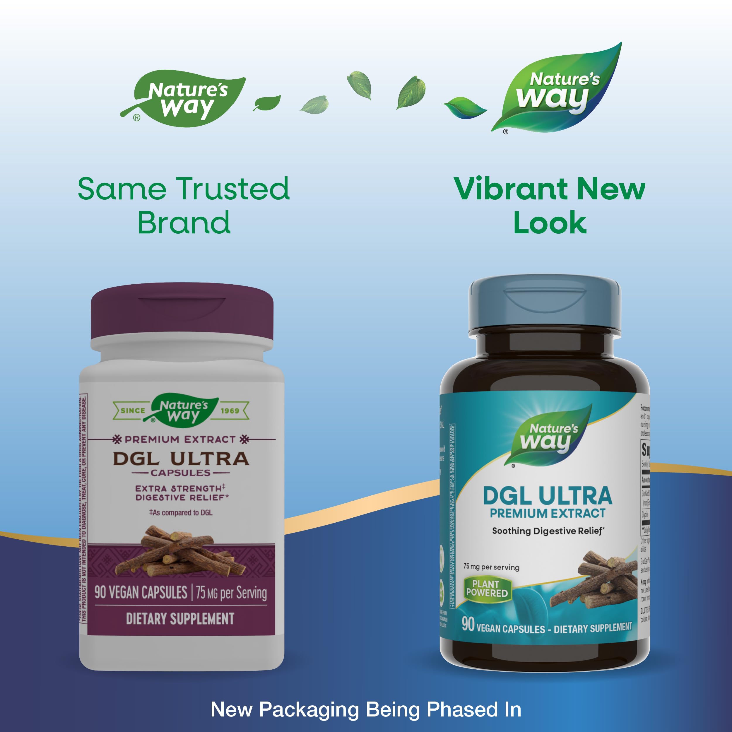 Nature's Way DGL Ultra ingredients label close-up highlighting GutGard licorice extract.