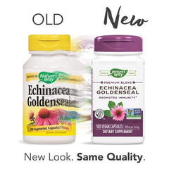 Nature's Way Echinacea Goldenseal capsules closeup for easy daily use