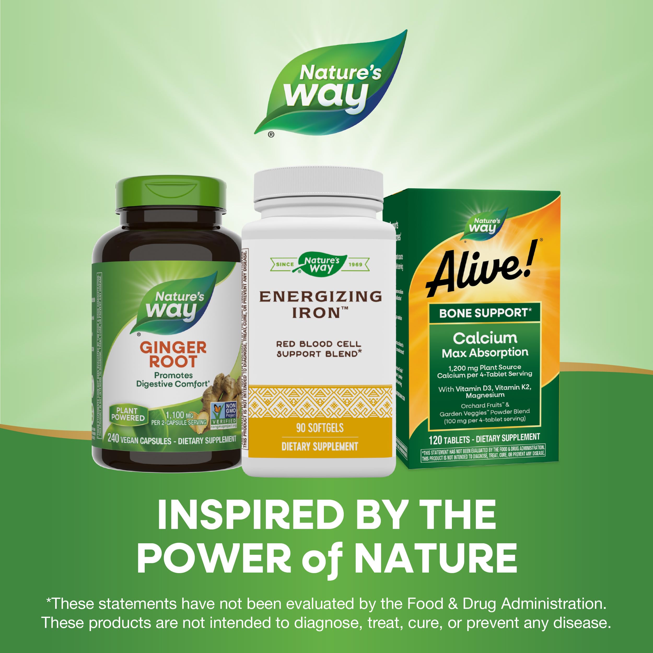 Nature's Way Energizing Iron gluten-free stamp signals allergen-friendly choice