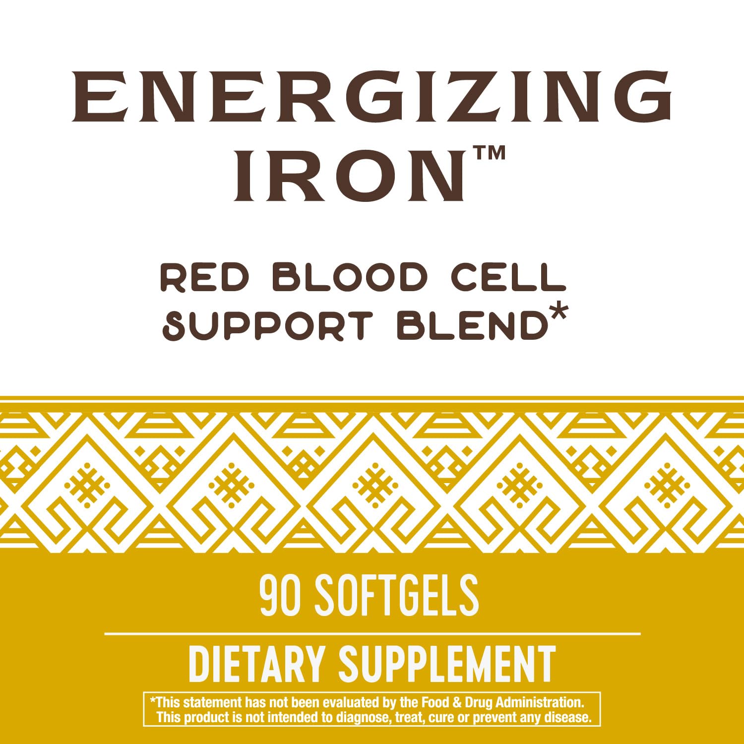 Nature's Way Energizing Iron packaging side displays directions and serving size for easy use