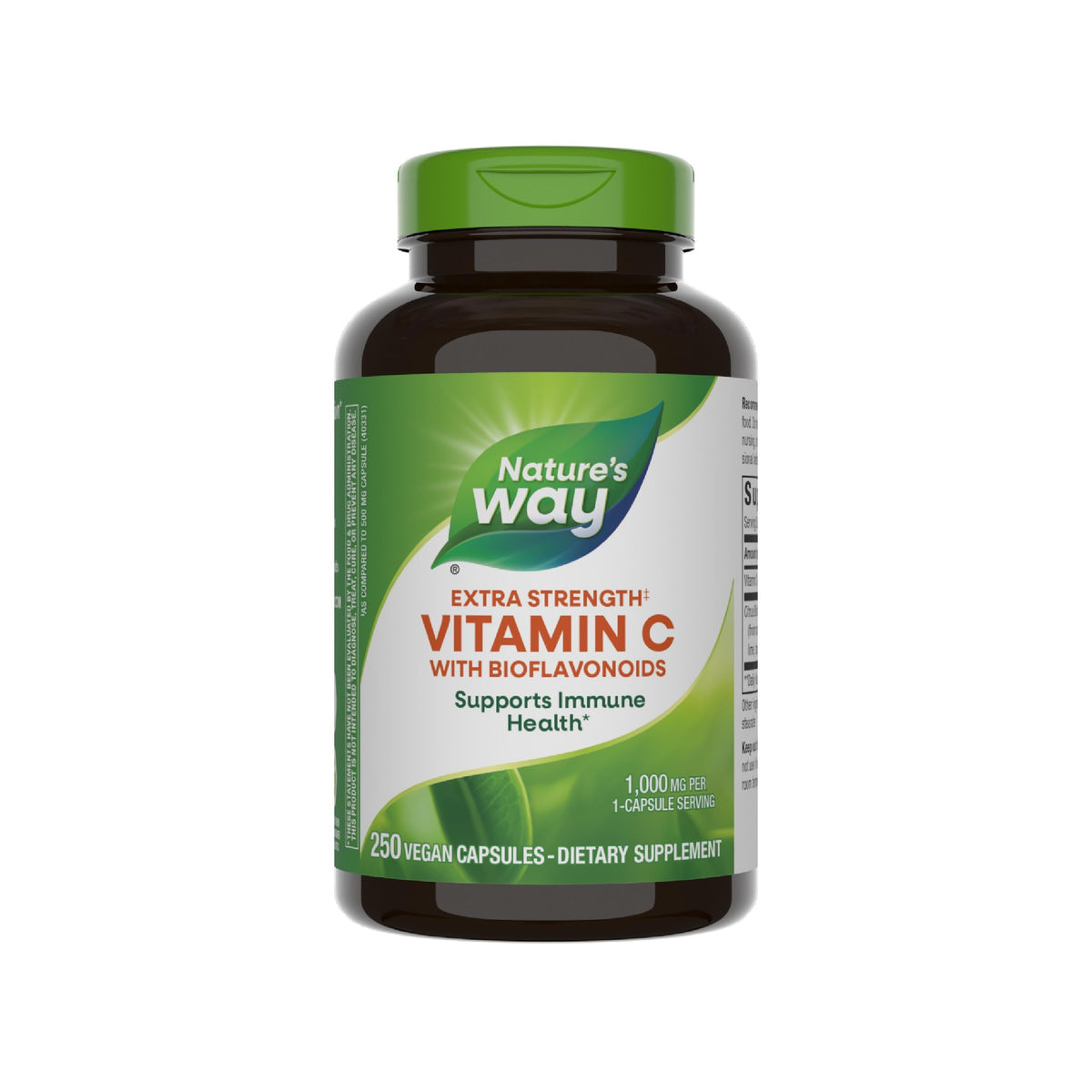 Nature's Way extra-strength Vitamin C bottle with bioflavonoids for immune support