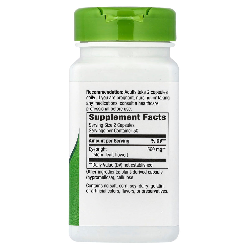 Close-up of Nature's Way Eyebright vegan capsules for everyday use