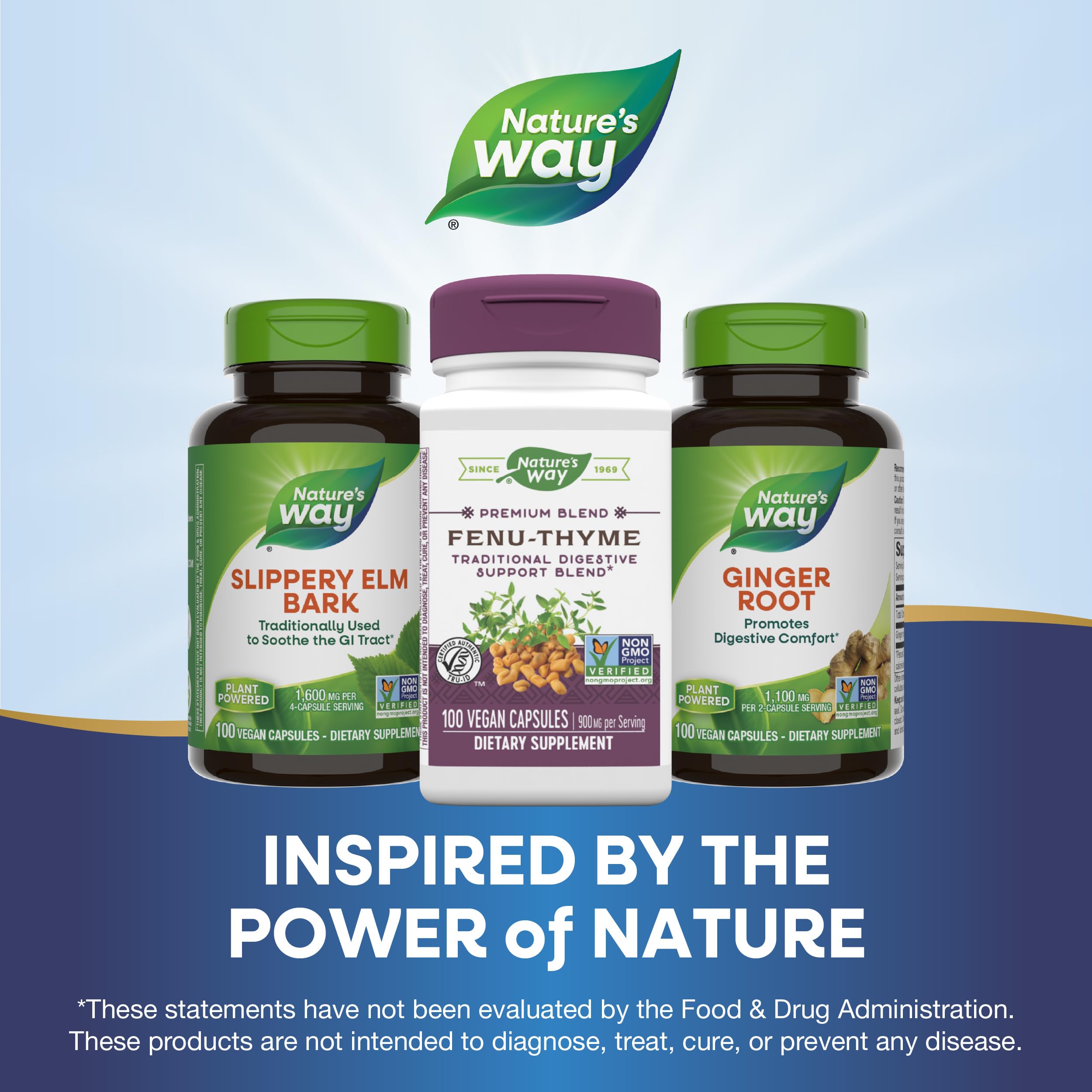 Nature's Way Fenu-Thyme vegan capsules for dairy-free use.